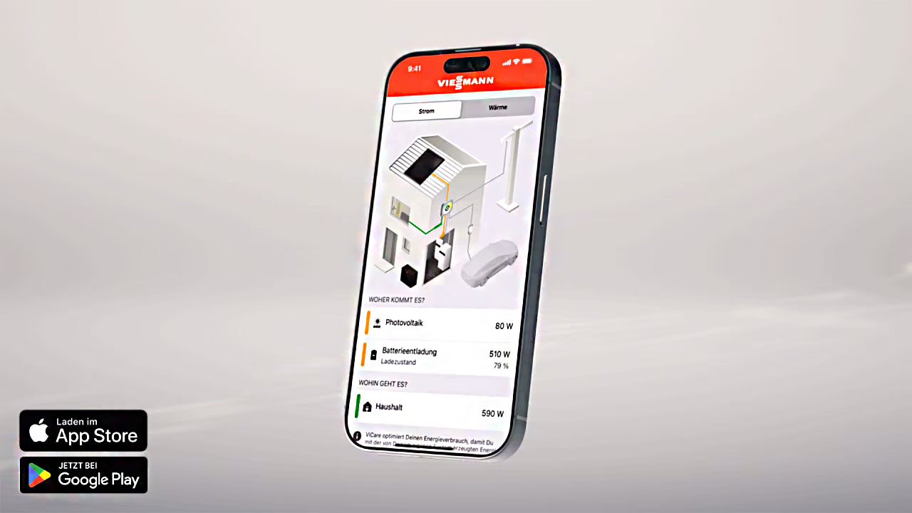 Das schlaue Wärmepumpen-System mit Energy Management - Viessmann App fürs Handy